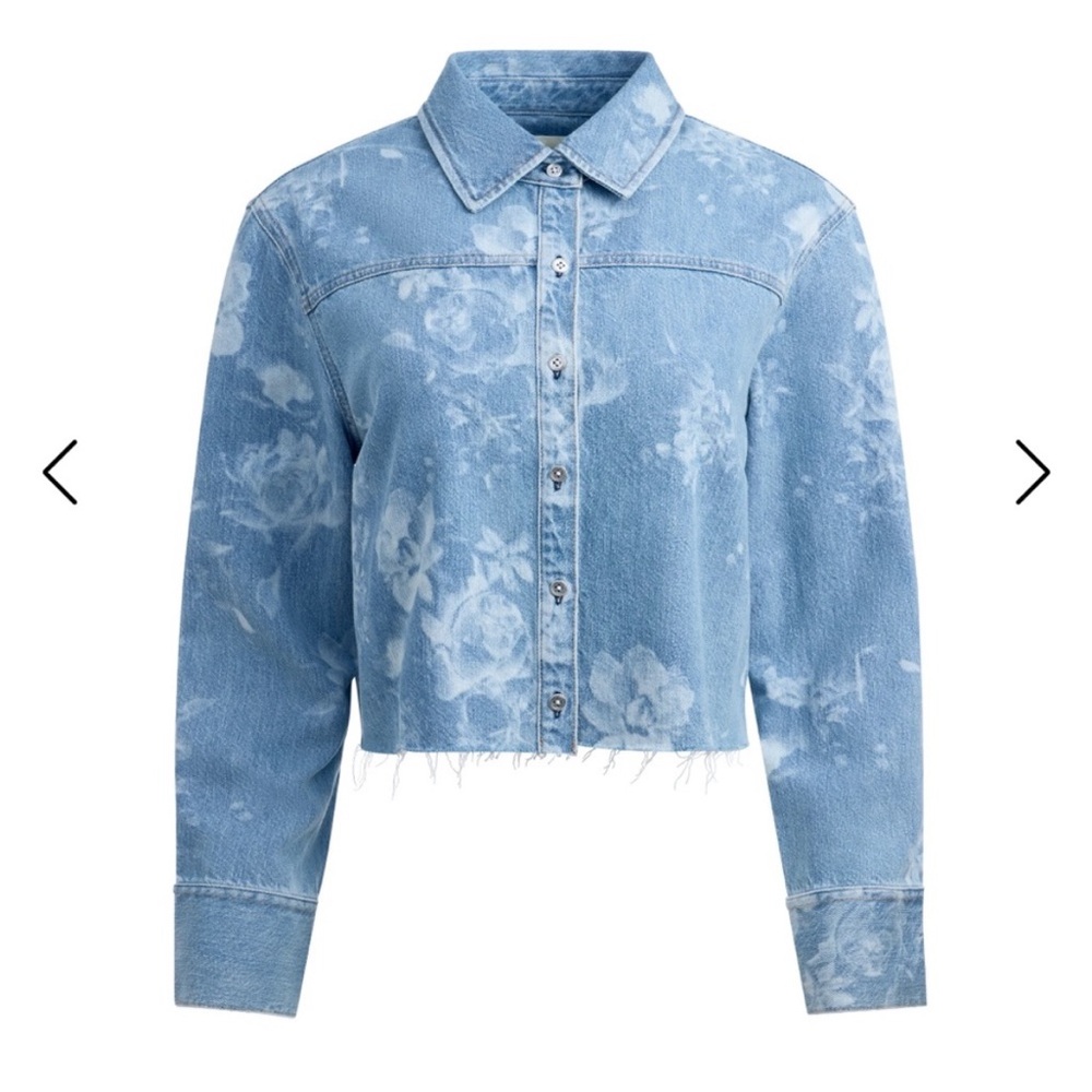 Floral Denim Cropped Jacket